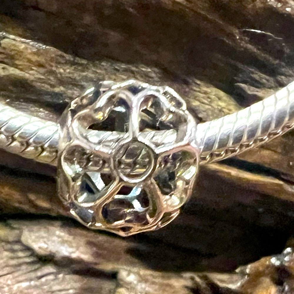 Authentic Pandora Openwork Charm Primrose Bead Flower Garden Spring Summer